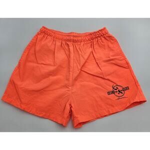 Vintage Island Gecko Hawaii Women's Neon Orange Athletic Shorts